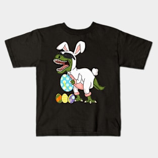 Dinosaur Bunny Happy Easter Day Kids T-Shirt